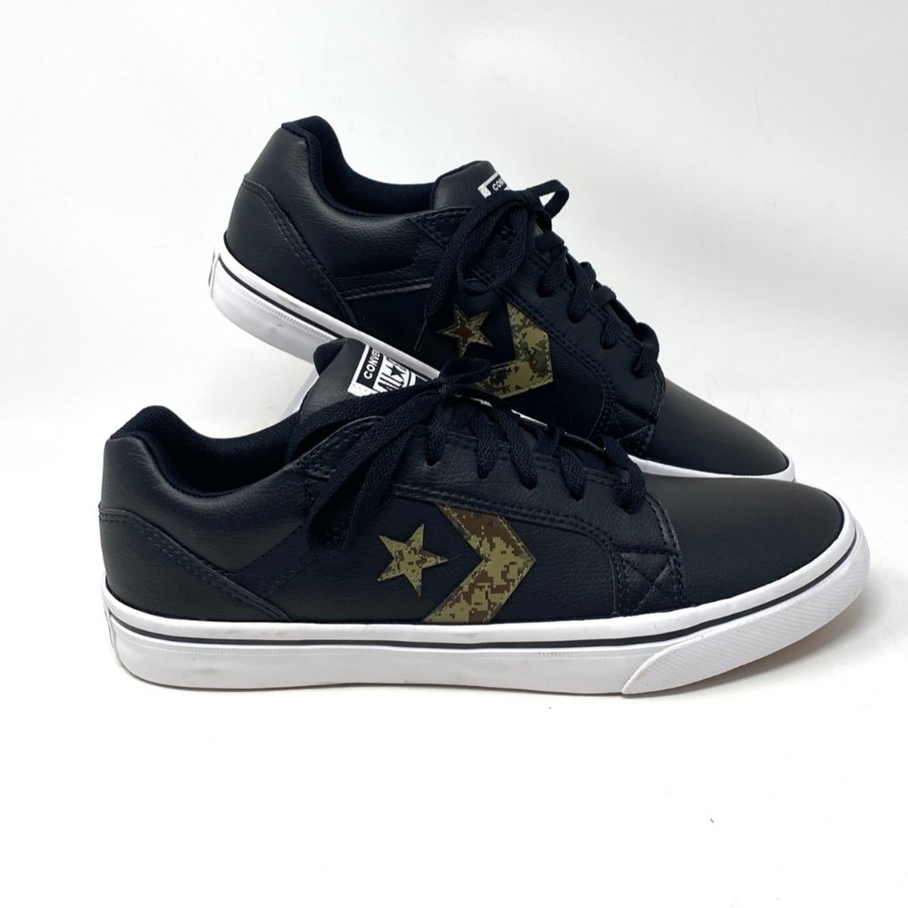 Converse Men's Size 11 170124F El Distrito 2.0 Faux Leather Black Camo Sneakers - Picture 4 of 10